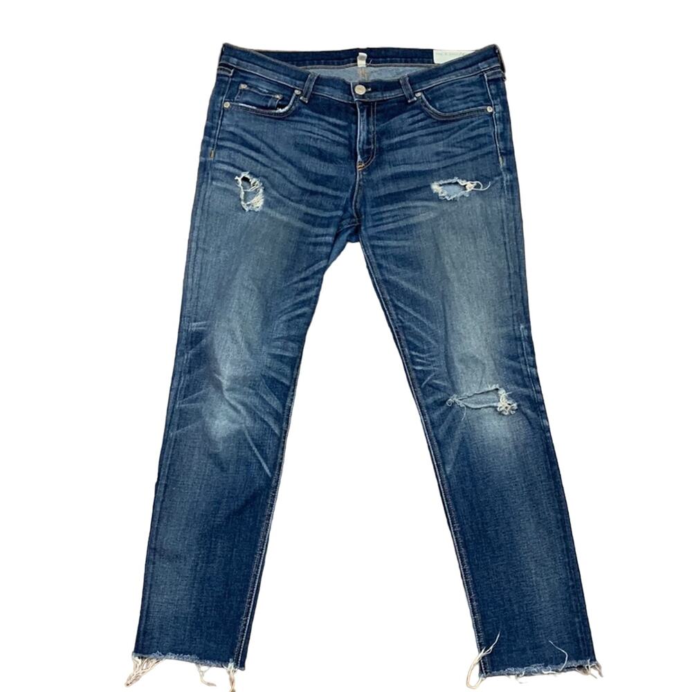 Rag & Bone Distressed/Ripped Skinny Ankle in Sheffield